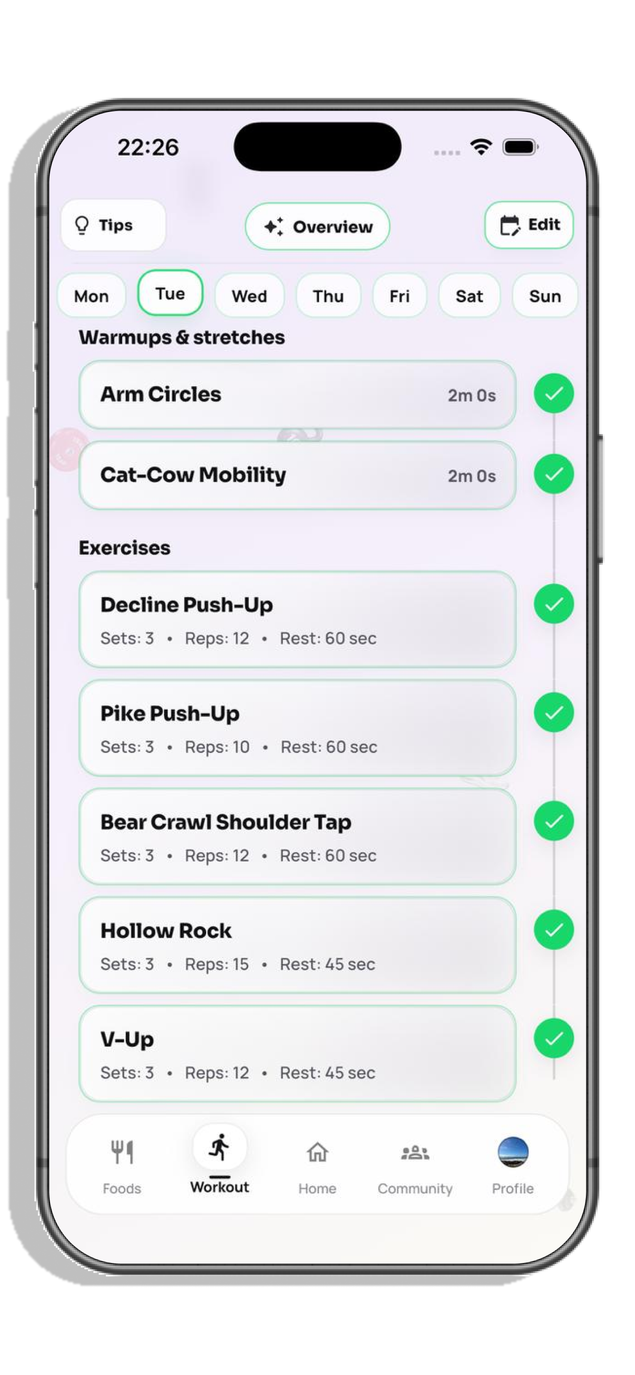 ThriveX workout page
